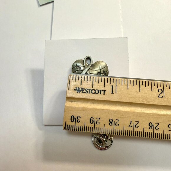 Heart Musical Note Pewter Pin Treble Clef Music Notes Musician Conductor Signed - Picture 3 of 7